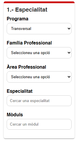 Captura del menú esquerra de la guia metodològica
